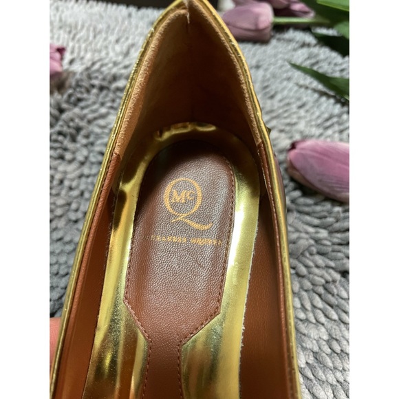Alexander McQueen Metallic Gold Studded Flats - Picture 7 of 12